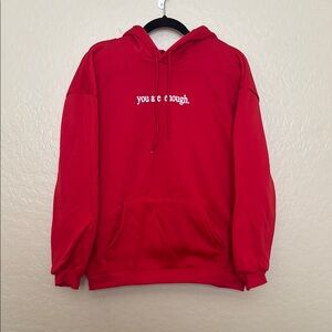 Red Hoodie with Motivational Text